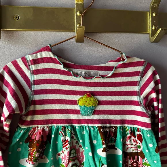 Baxter & Beatrice Christmas Cupcake Gingerbread House Dress Size 4T - Picture 2 of 10